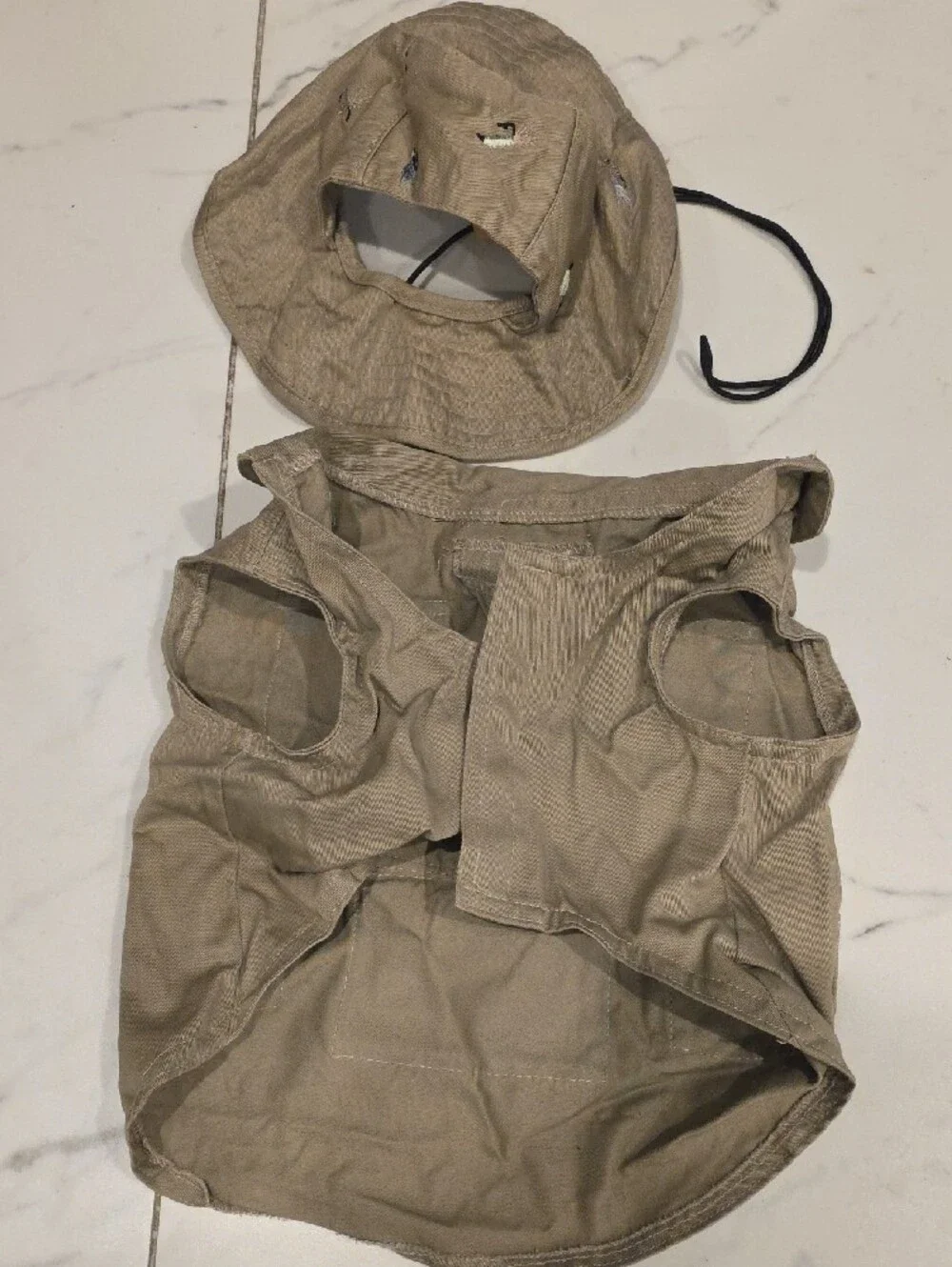 Dog Utility Vest and Bucket Hat Set in Khaki